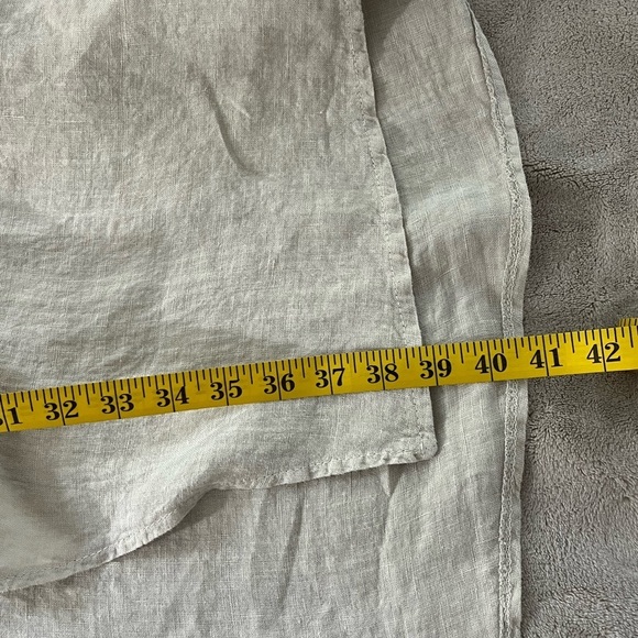 Stella Milani 100% Linen Asymmetric Lagenlook Artsy Boho Dress Tunic Ruffle M - Picture 15 of 15